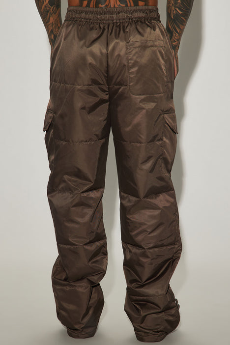 Ride With Me Padded Nylon Pants - Brown