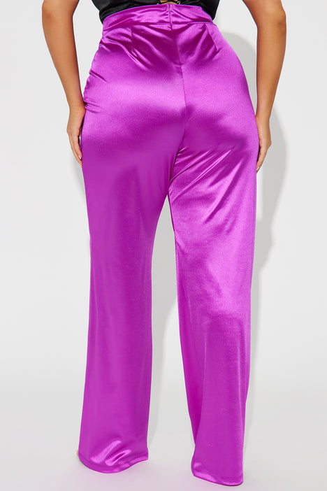 Magenta Wide Leg Pants With Drawstring, Purple Door Boutique