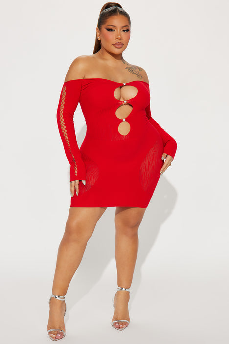 Fashion Nova 3X plus size red Melisa mini dress NWT