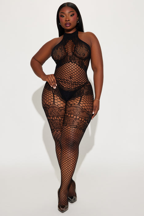 OBSESSIVE G308 BODYSTOCKING BLACK PATTERNED 50005-5 - Bodystocking -  Lingerie - Dresses Wholesale online clothes YourNewStyle & Dropshipping