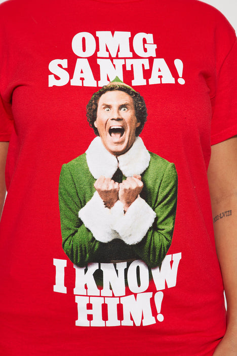 Elf omg! Santa! I Know Him! Men's Black Graphic Sweatpants-xxl