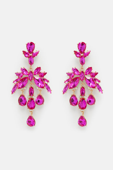 Hot pink clearance pageant earrings