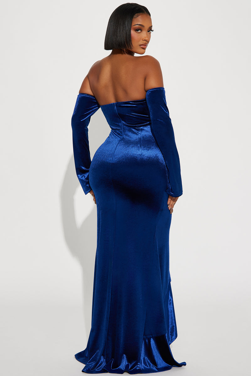 Gracie Velvet Maxi Dress Blue Fashion Nova Dresses Fashion Nova 1532