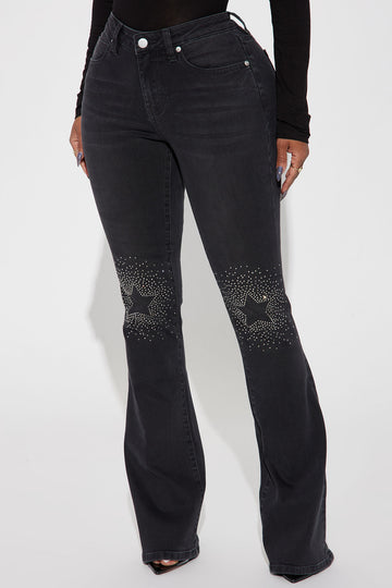 Best Dressed Y2K Cut Out Flare Jeans - Black, Fashion Nova, Jeans