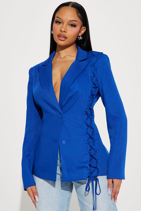 Royal Blue Coat Blazer Sequinned Women's Tailor CUSTOM MADE