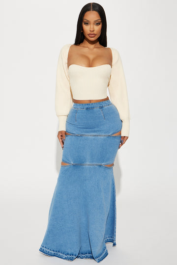 Denim Halter Top in Wash Mid curated on LTK