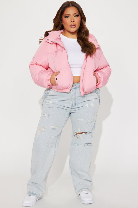 Buy Cropped Puffer, Pink