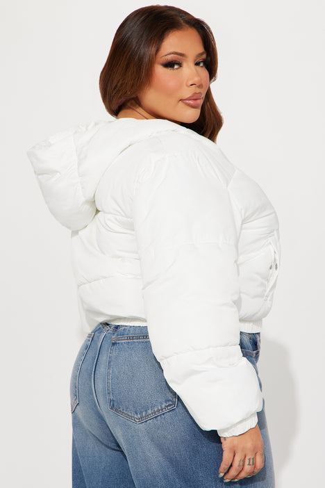 Can't Be Beat Cropped Puffer Jacket - White, Fashion Nova, Jackets & Coats
