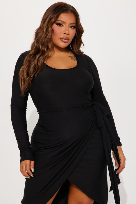 Ariana Shapewear Midi Dress - Black, Fashion Nova, Dresses