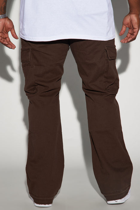 Clay Brown Stacked Cargo Pants