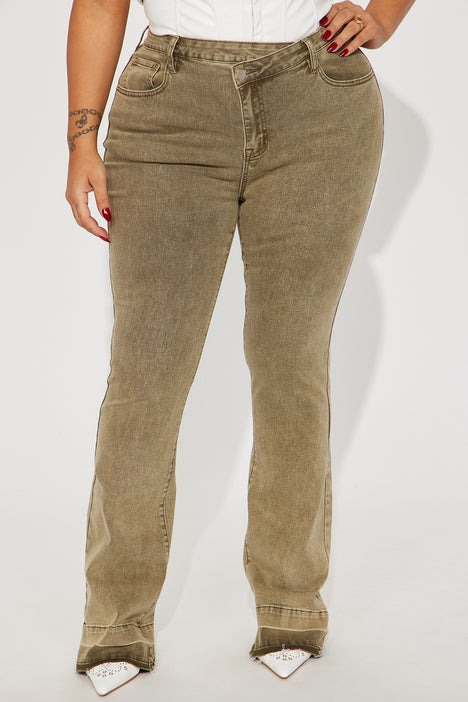 Guess Olive Green Lycocell Jogger Pants Size Large Women's