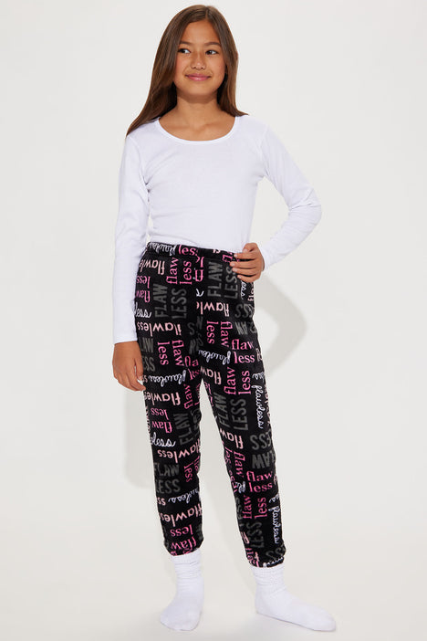 Mini Tessa Fleece Lounge Jogger - Black, Fashion Nova, Kids Pants & Jeans