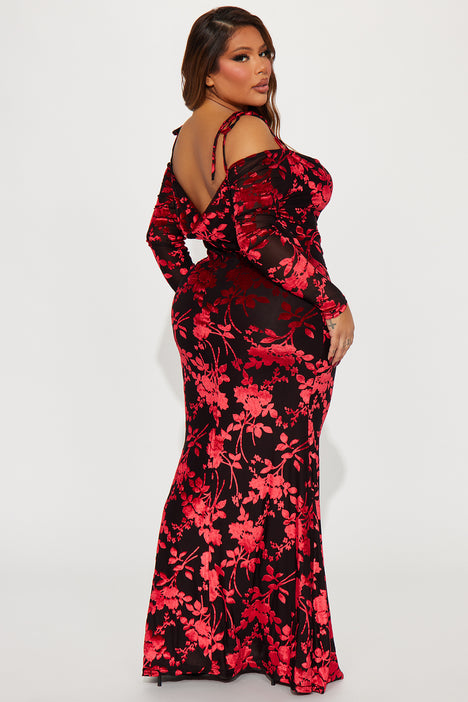 Body On Me Mesh Maxi Dress - Red/combo, Fashion Nova, Dresses