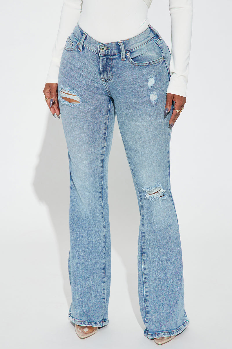 Got It Handled Low Rise Stretch Flare Jeans - Light Wash | Fashion Nova ...