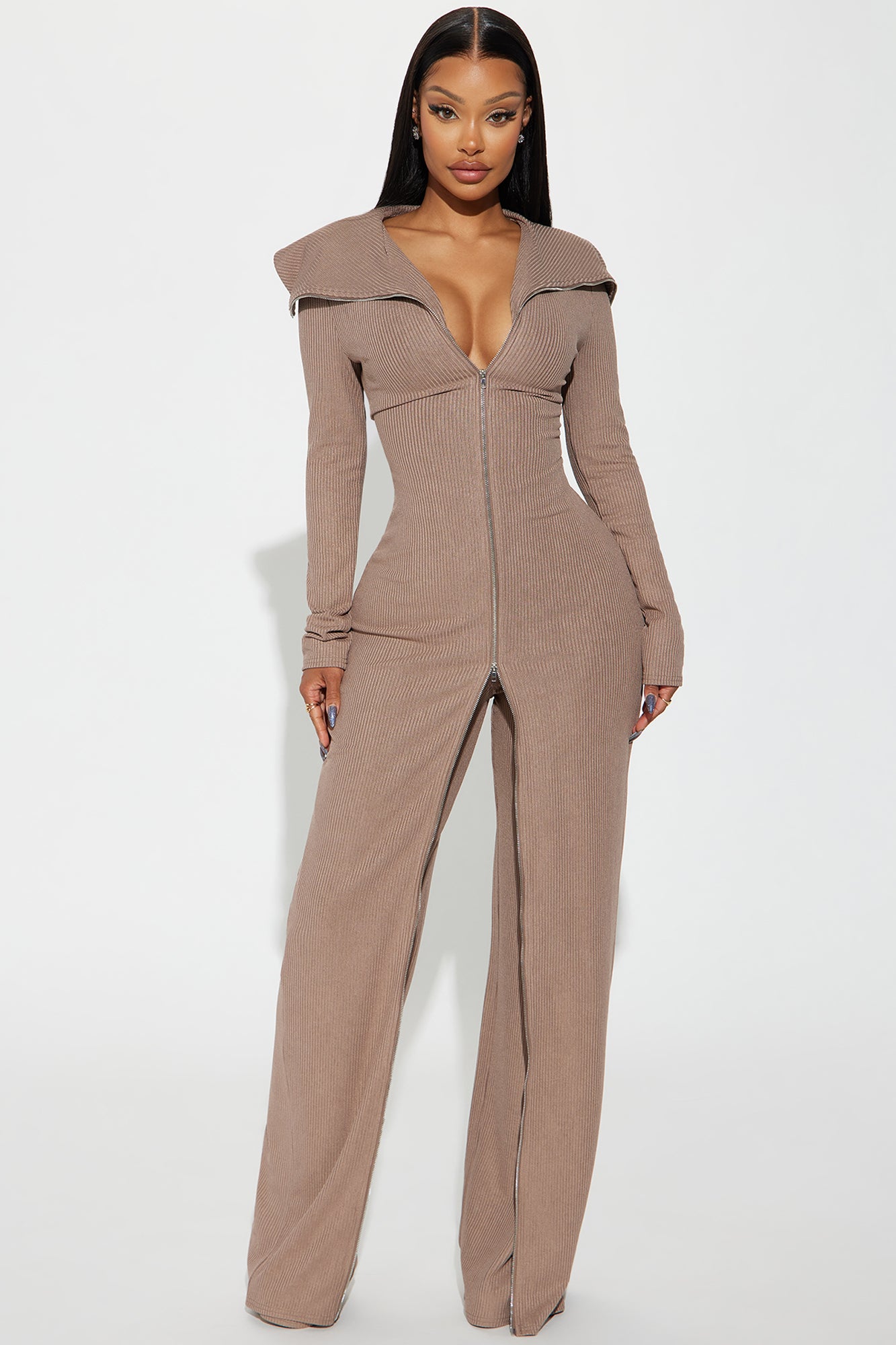 Time to Shine Jumpsuit - Taupe