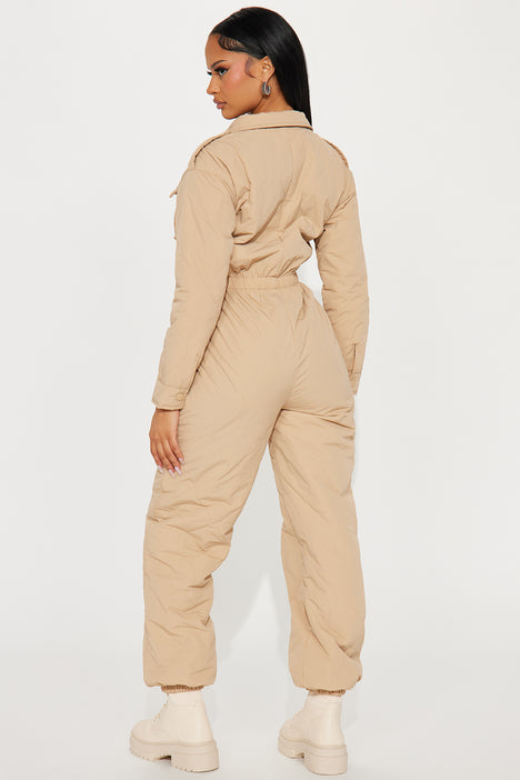 Wrightwood Puffer Jumpsuit - Taupe