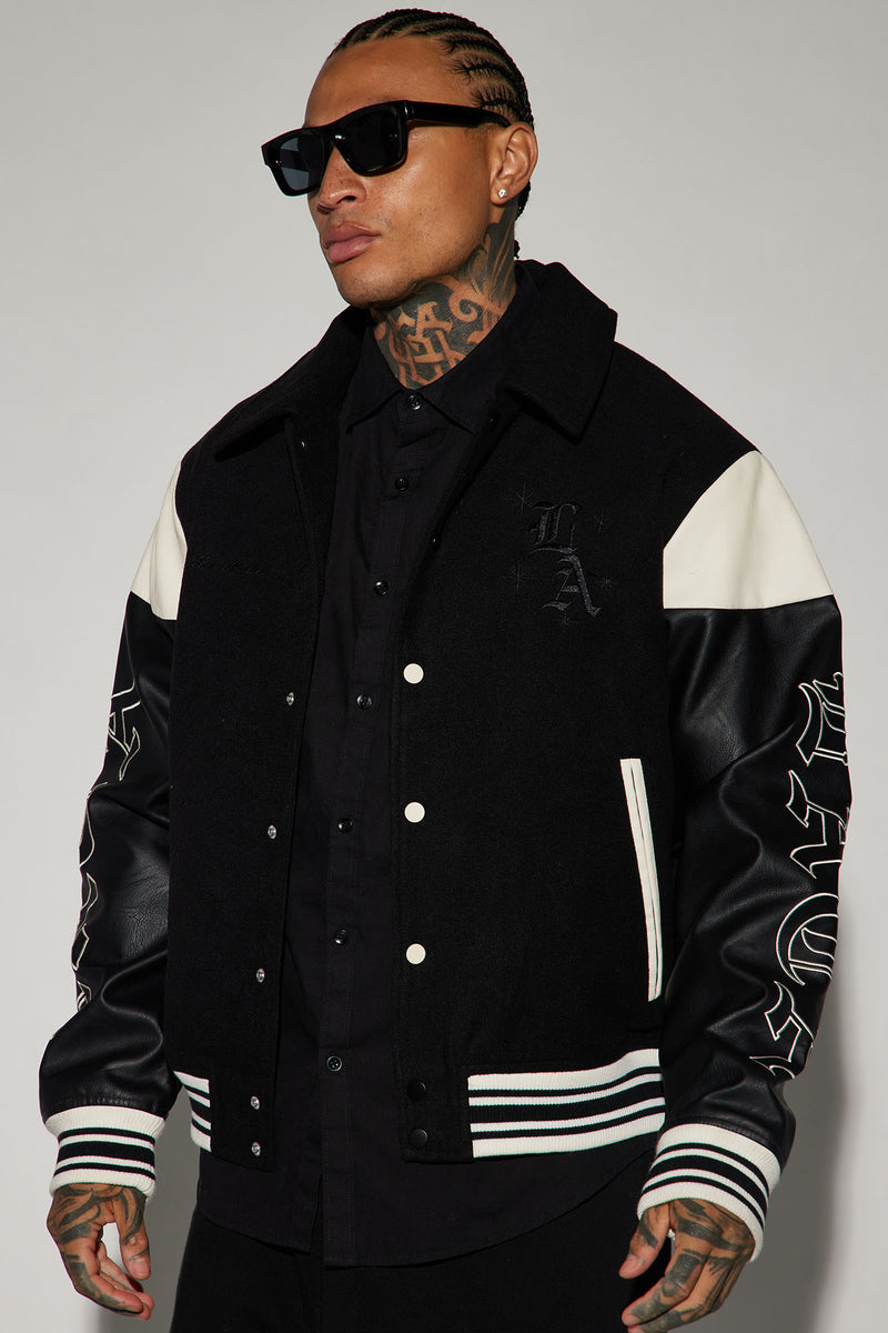 Angel Varsity Jacket - Black | Fashion Nova, Mens Casual Jackets ...