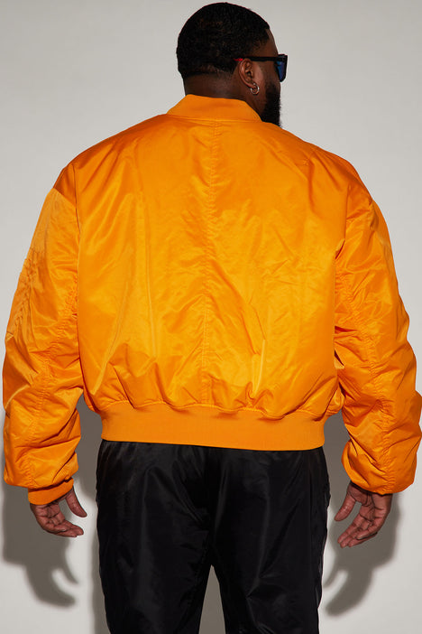Men's Rexton Bomber Jacket in Orange Size 2XL by Fashion Nova | Fashion Nova