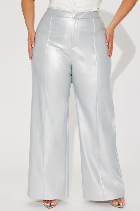 Buy W Silver Solid Trousers online