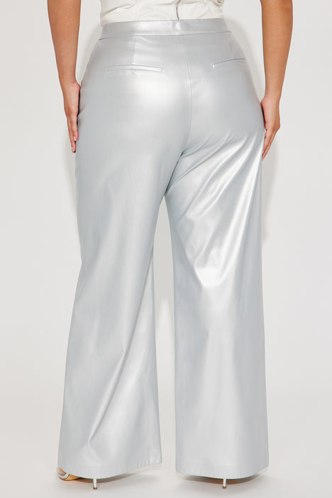 Amy Lynn lupe trousers in metallic silver | ASOS