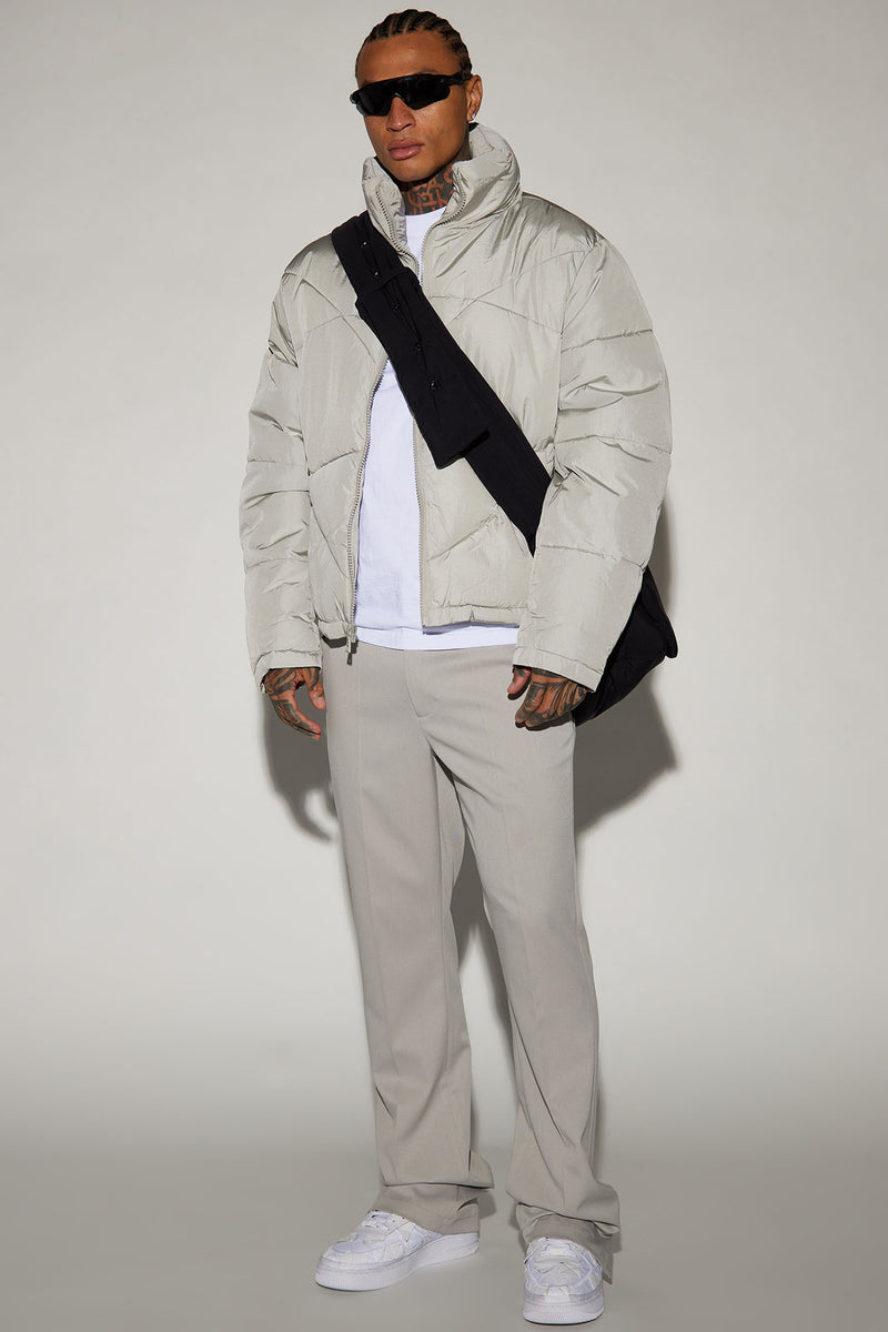 George Quilted Nylon Puffer Jacket - Grey | Fashion Nova, Mens ...