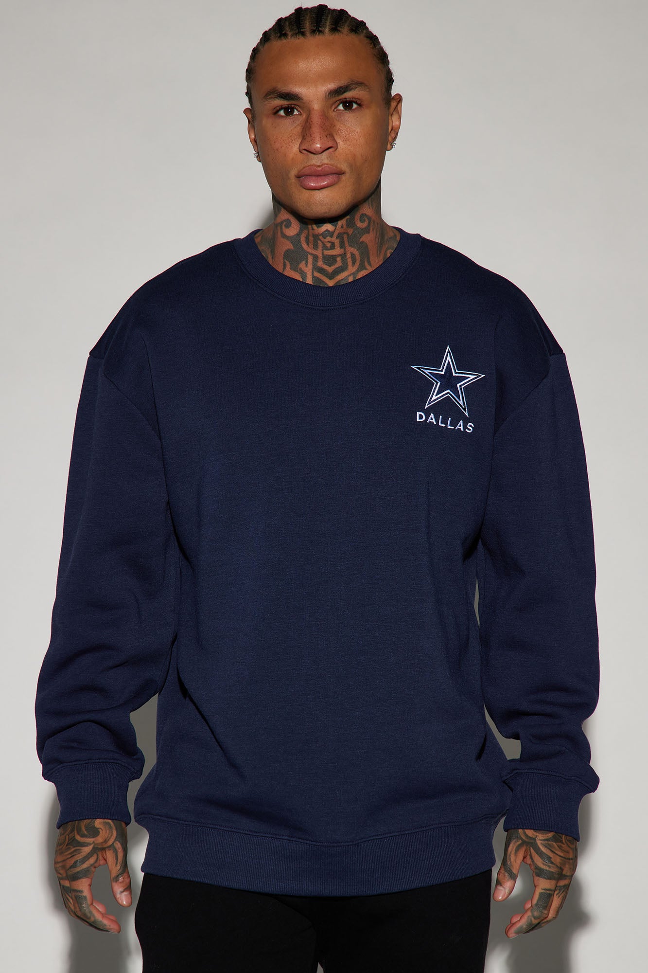 Cowboys High Neck Sweatshirt - Navy