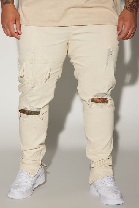 Men's Luxury Jeans - Off-White Light Blue Logo Jeans