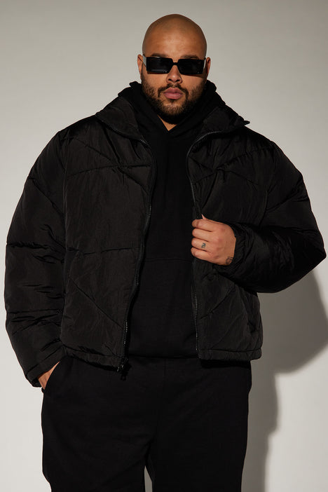 George Quilted Nylon Puffer Jacket - Black