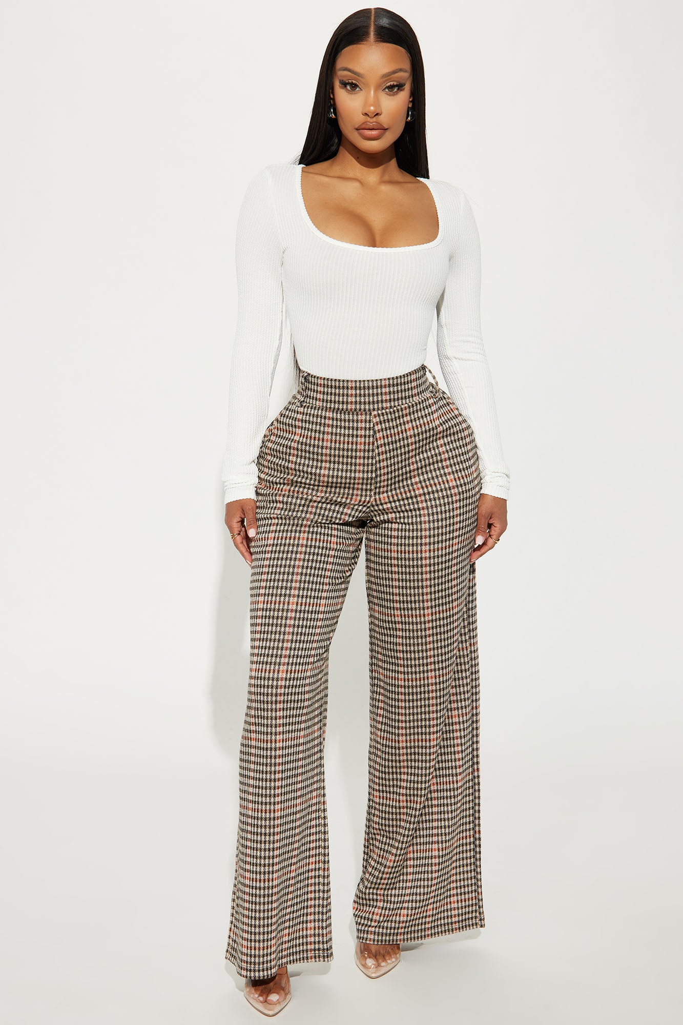 Cato Fashions | Cato Plus Petite Houndstooth Faux Leather Trim Pants