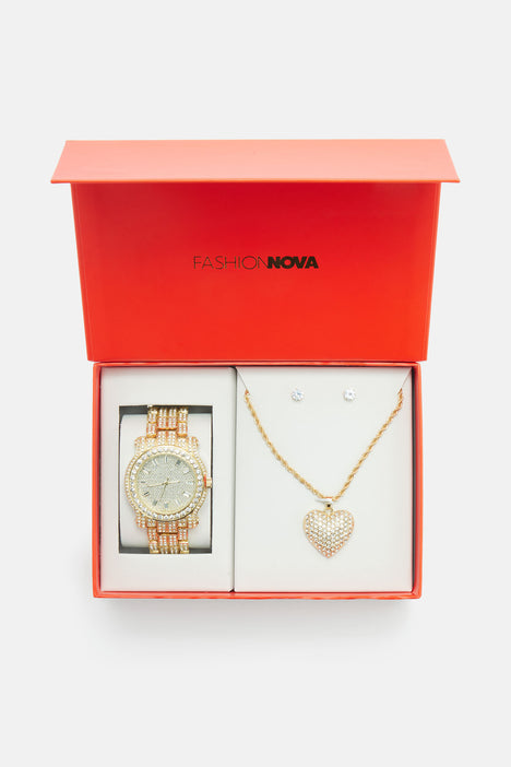 My Heart Holiday Gift Set - Gold | Fashion Nova, Jewelry | Fashion