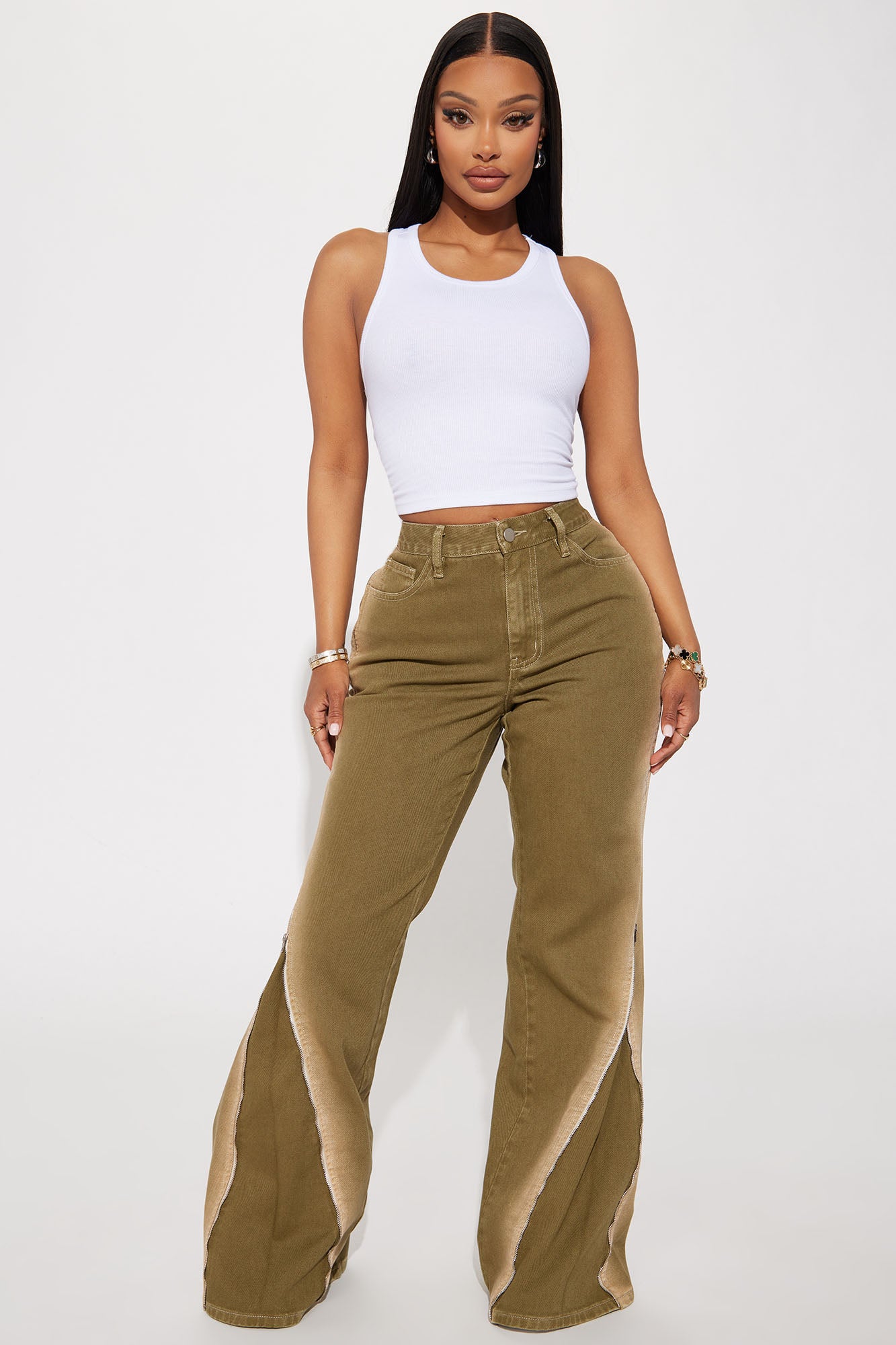 Let\'s Kick It | | Leg Olive Nova Nova, Zip Straight Fashion - Fashion Jeans Jeans