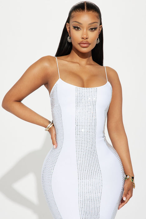 Josephine Embellished Mini Dress - White