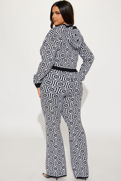 Stay Pretty Sweater Pant Set - Black/combo, Fashion Nova, Matching Sets