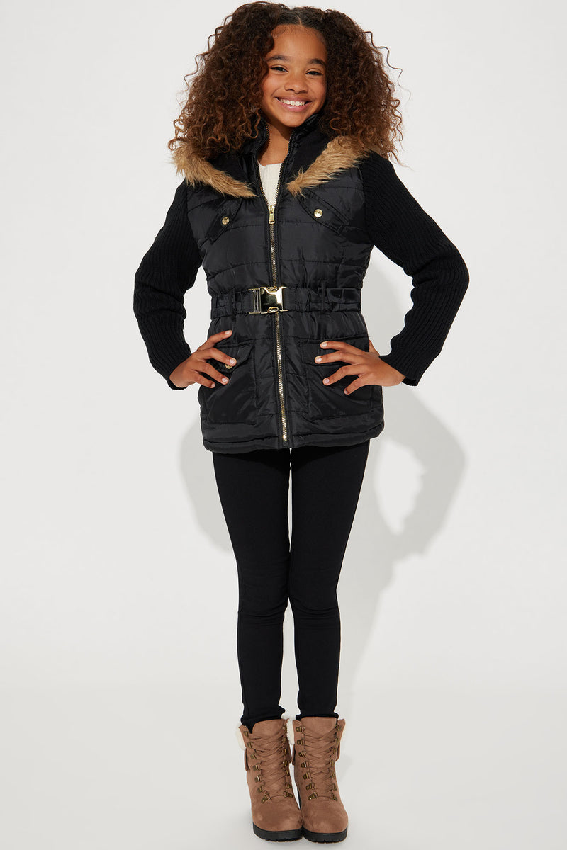 Mini Get With It Sweater Sleeve Jacket - Black | Fashion Nova, Kids ...
