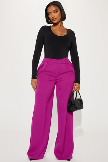 Nylah Flare Trouser - Magenta, Fashion Nova, Pants