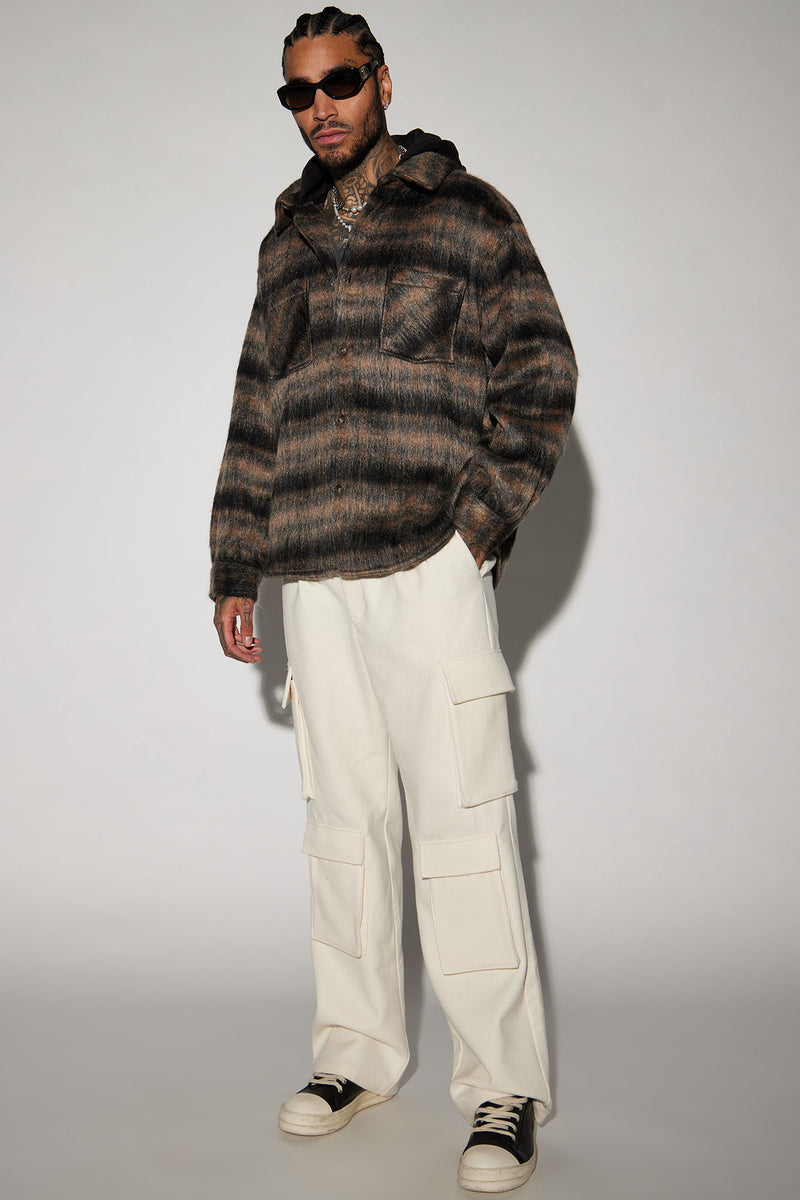 Rainier Mohair Hooded Shacket - Dark Brown | Fashion Nova, Mens Shirts ...