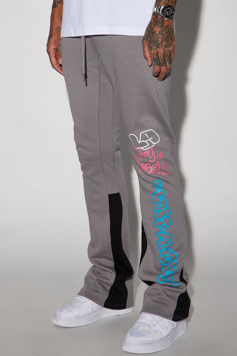 FLARE SWEATPANTS BLACK/CHARCOAL