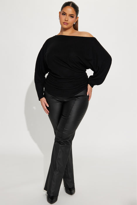 Camilla Off Shoulder Top - Black, Fashion Nova, Knit Tops