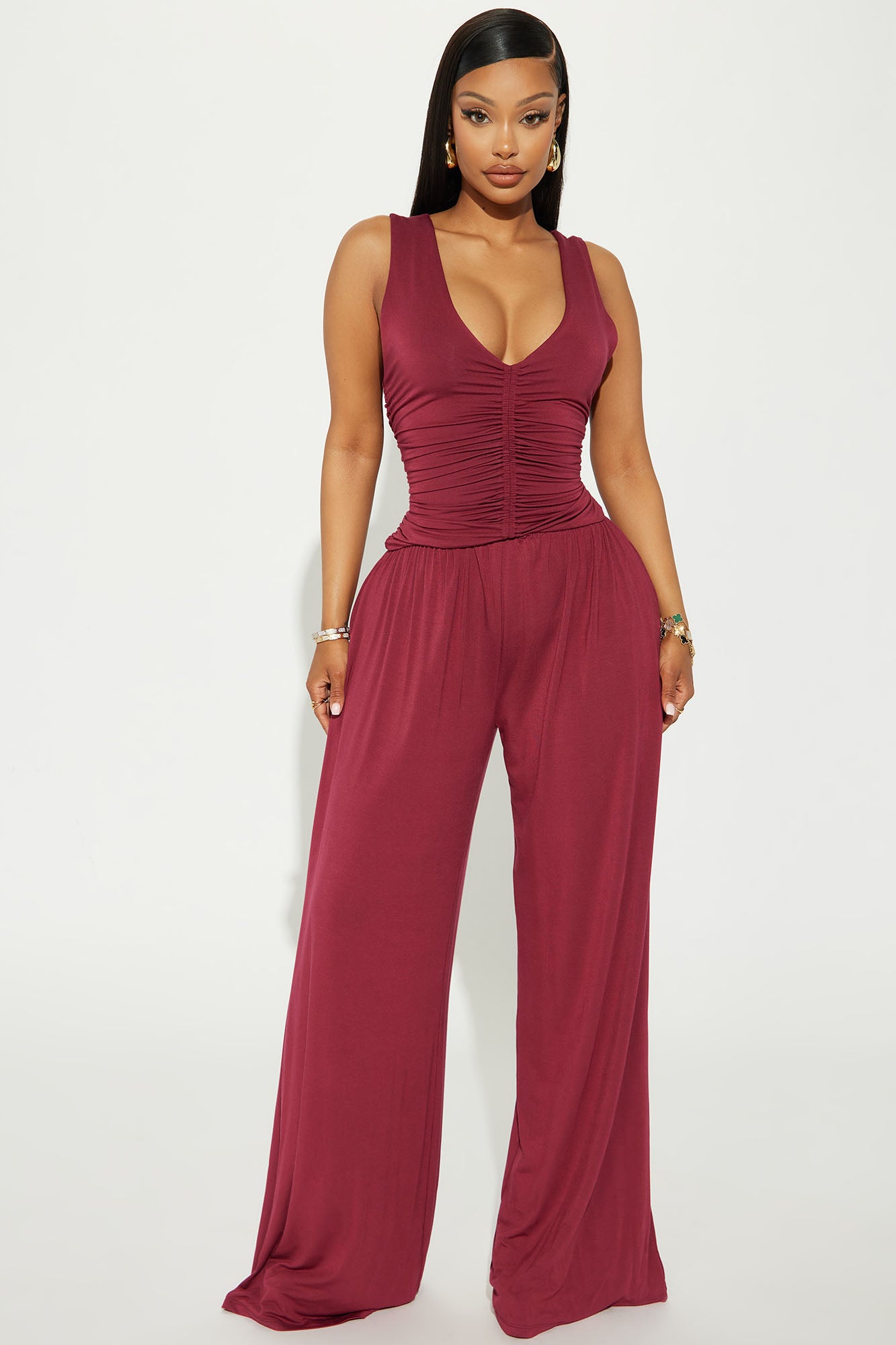 Bridesmaid sales jumpsuit burgundy