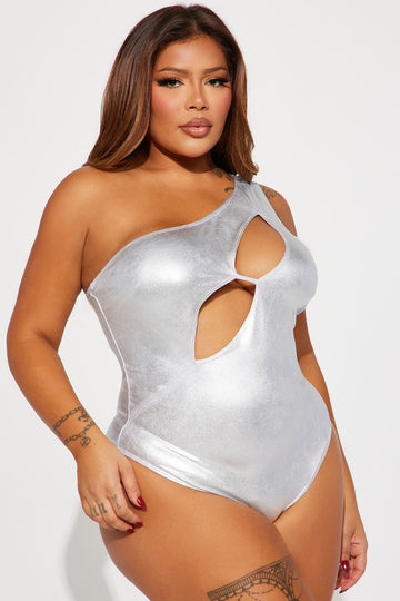 Stella Metallic Bodysuit - Silver