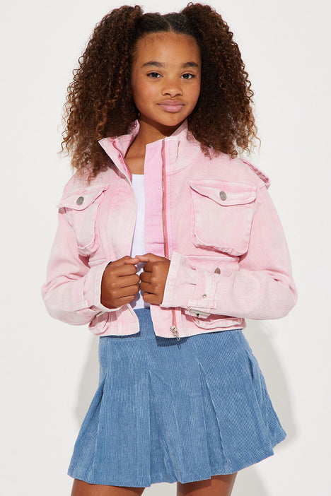 Mini Lily High Rise Cargo Jeans - Pink