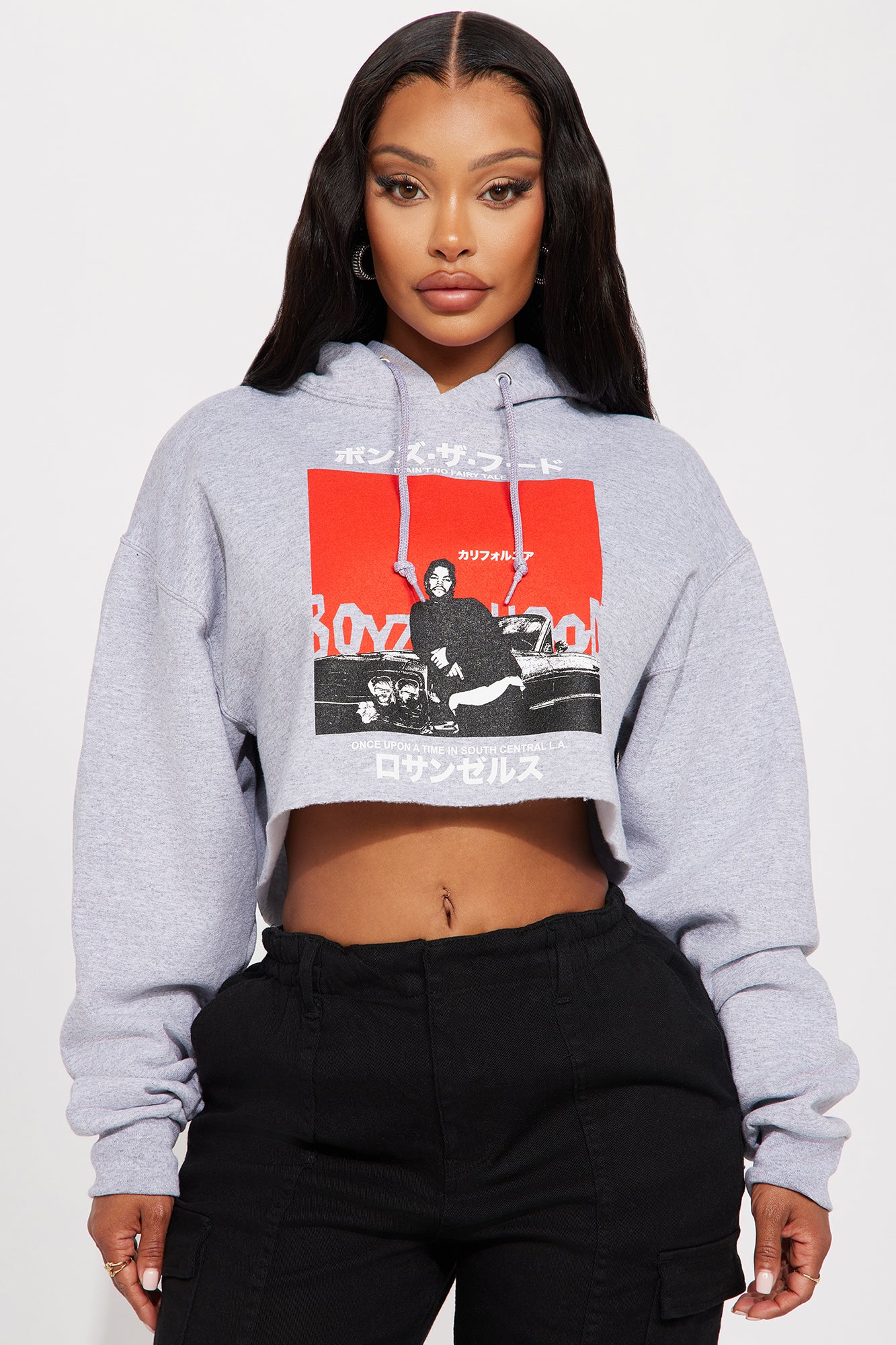 Crop top online hood