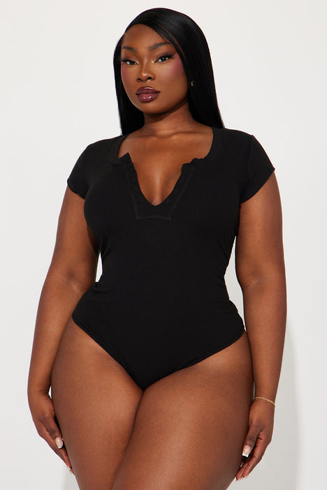 Womens He Loves U Not Seamless Bodysuit in Black by Fashion Nova