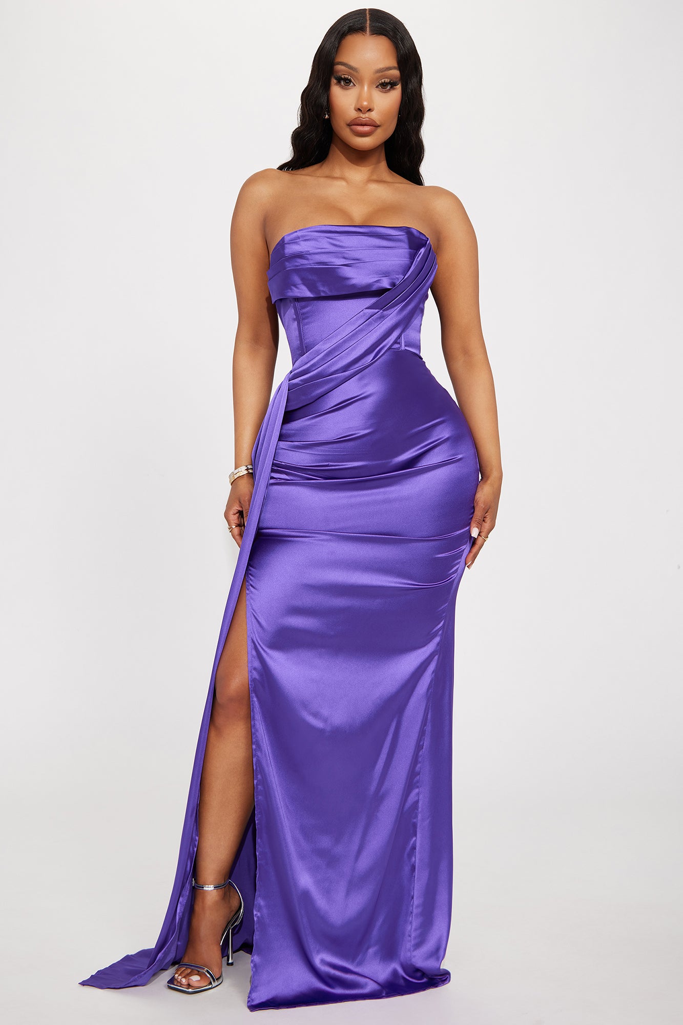 Purple 2024 satin gown