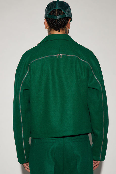 Zip It Out Crop Jacket - Green