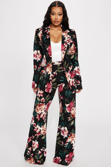 Print Satin Pants Floral | ShopStyle