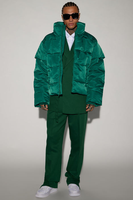 Enjoy Life Nylon Puffer Jacket - Green | Fashion Nova, Mens