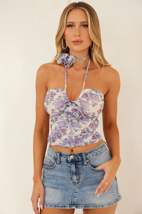 Field Of Flowers 3D Floral Bustier Crop Top  Crop top bustier, Floral  bustier, Street skirt