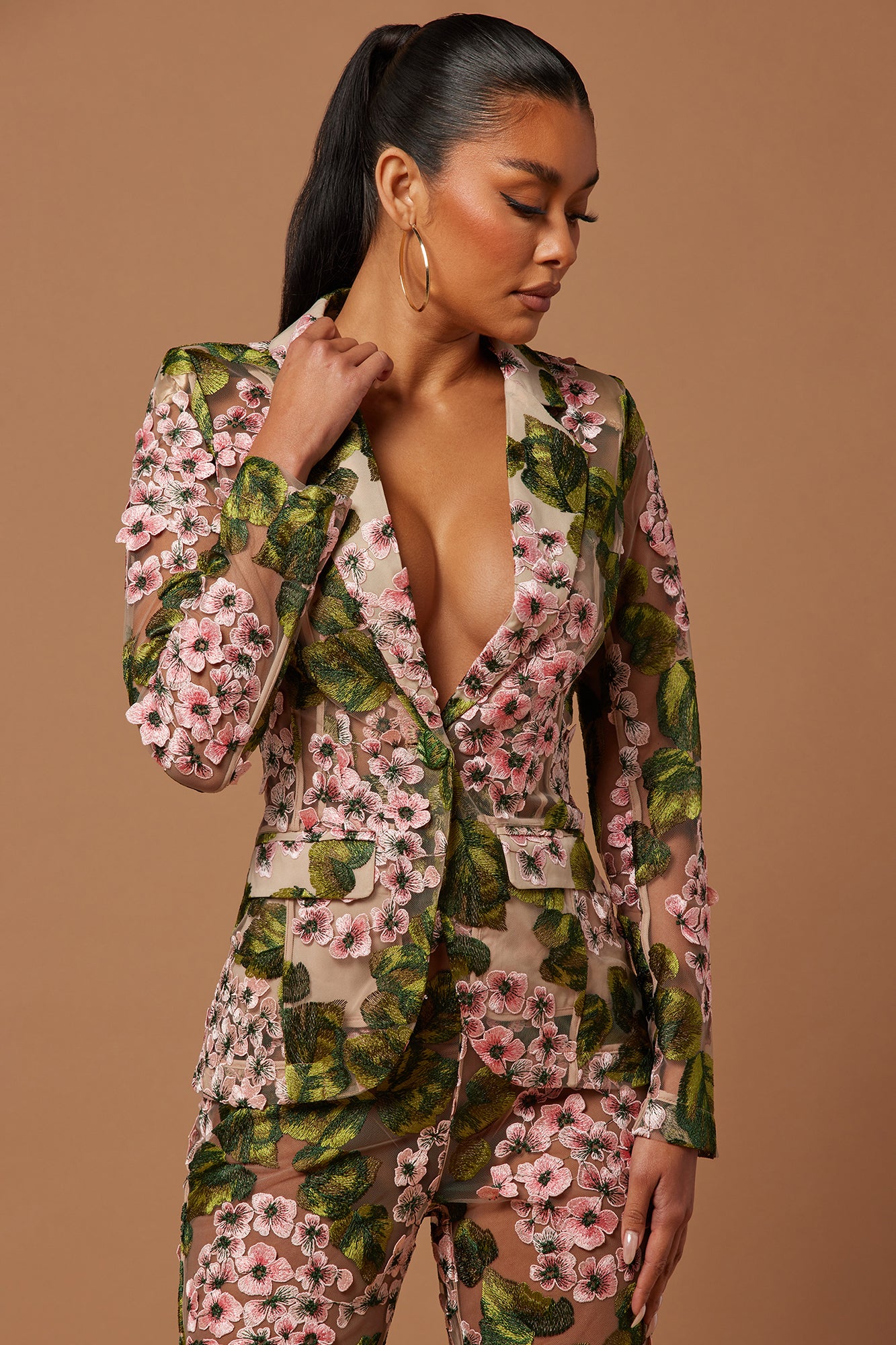 Floral embroidered outlet blazer