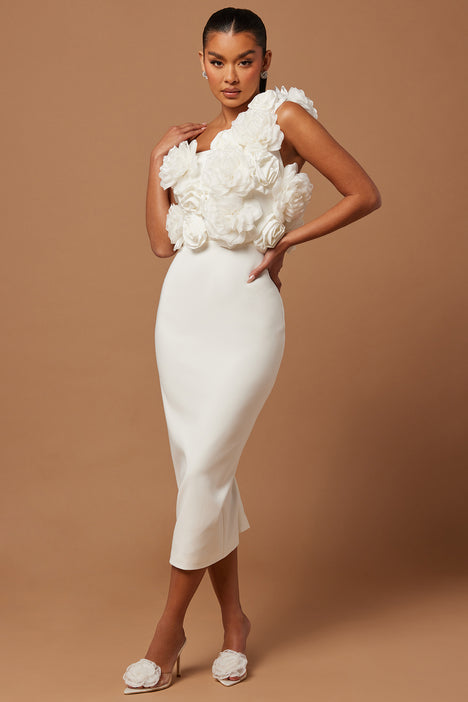 Faye Bandage Fringe Maxi Dress - White